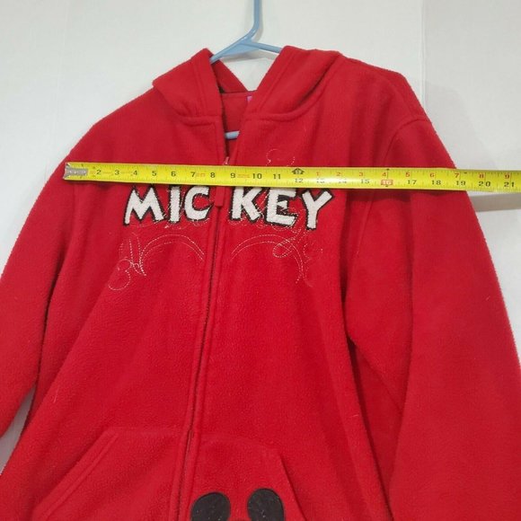 Disney Women Mickey Mouse Red Fleece Lightweight Hoodie Jacket Sz 15/17 XLarge - Picture 4 of 12
